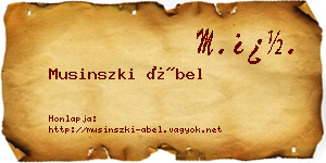 Musinszki Ábel névjegykártya