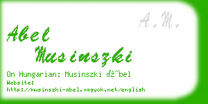 abel musinszki business card
